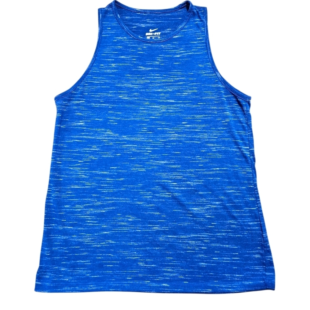 Nike Dri-FIT Womens Medium Blue Heathered Sleeveless Workout Tank Top Casual Gym